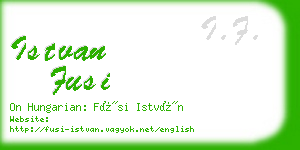 istvan fusi business card